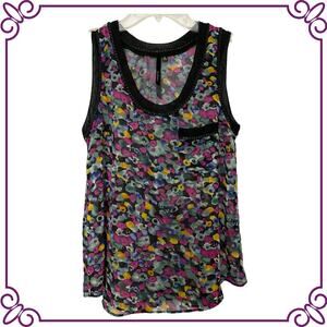Bellatrix Chain Trim Floral Sleeveless Blouse / Tank Top Medium